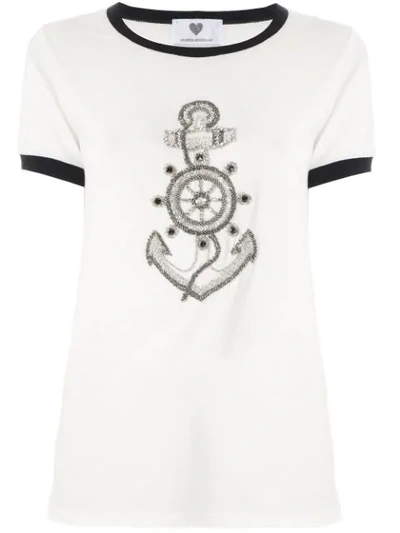 Shop Andrea Bogosian Pinny Embroidered T-shirt In White