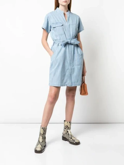 Shop Apiece Apart Striped Shirt Dress In Blue