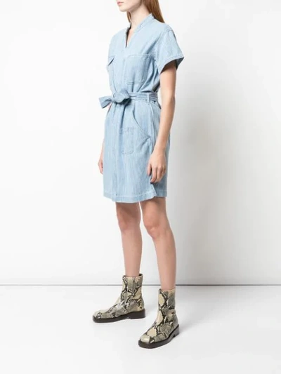 Shop Apiece Apart Striped Shirt Dress In Blue