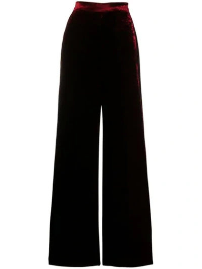 Shop Etro High-waisted Wide-leg Trousers In Red