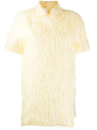 Shop Jil Sander Fluffy Knitted Shirt In 745 Yellow