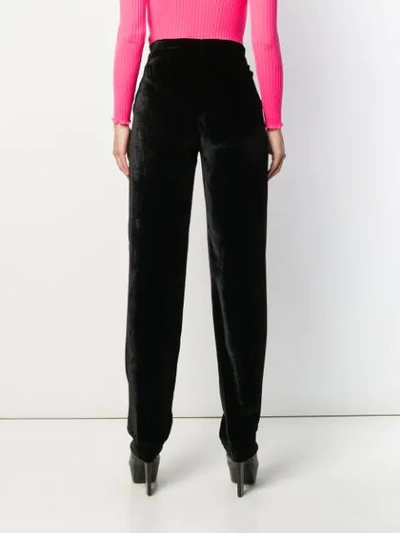 Shop Almaz Velvet Straight Trousers In Black