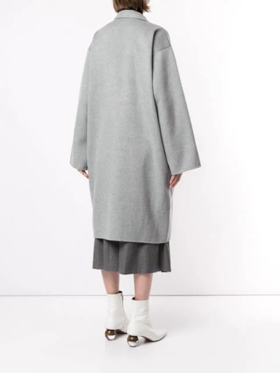 Shop Sofie D'hoore Oversized Open Front Coat In Grey Melange