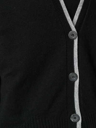 Shop Semicouture Contrast-trim Cardigan In Black