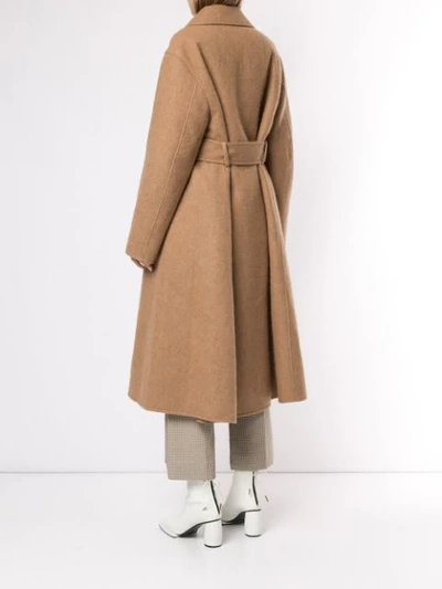 Shop System Belted Long Coat In Brown