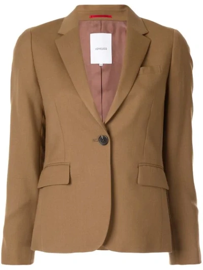 Shop Loveless Single-breasted Blazer In Brown