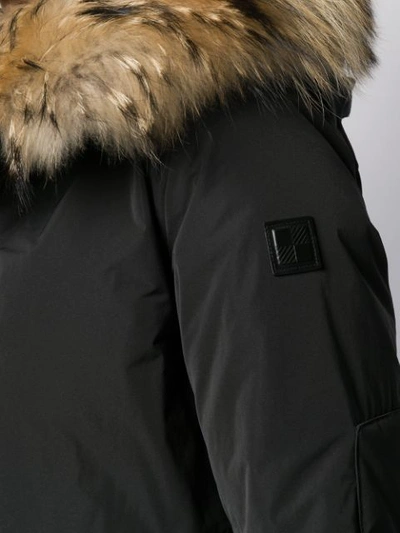 Shop Woolrich Hooded Military Parka Coat In Black