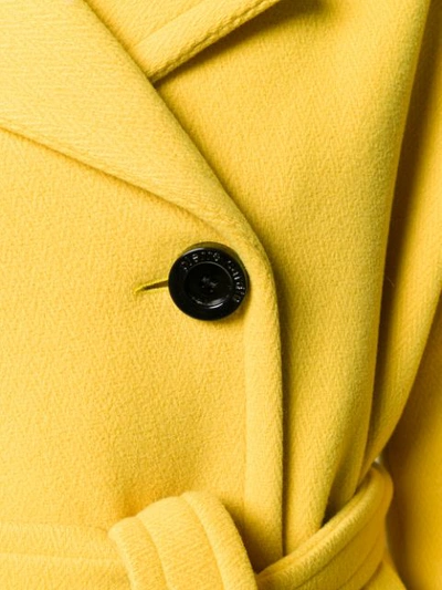 Pre-owned Pierre Cardin 1980s Double-breasted Coat In Yellow