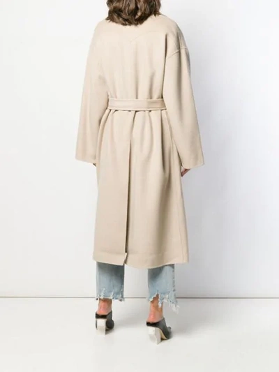 Shop Nanushka Alamo Robe Coat - Neutrals