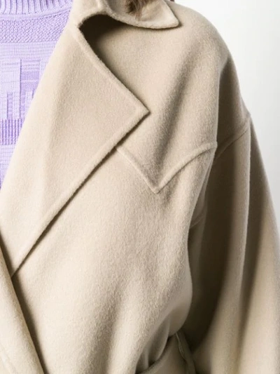 Shop Nanushka Alamo Robe Coat - Neutrals