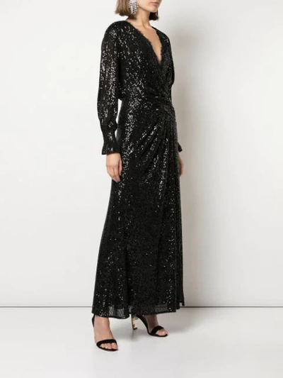 Shop Jonathan Simkhai Flared Sequined Evening Dress In Black