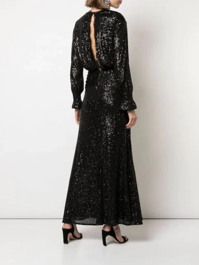 Shop Jonathan Simkhai Flared Sequined Evening Dress In Black