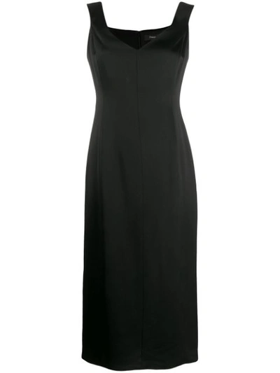 Shop Theory Bardot Midi Dress In Black