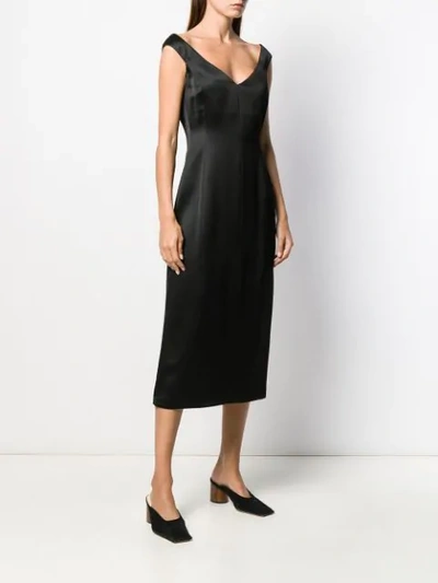 Shop Theory Bardot Midi Dress In Black