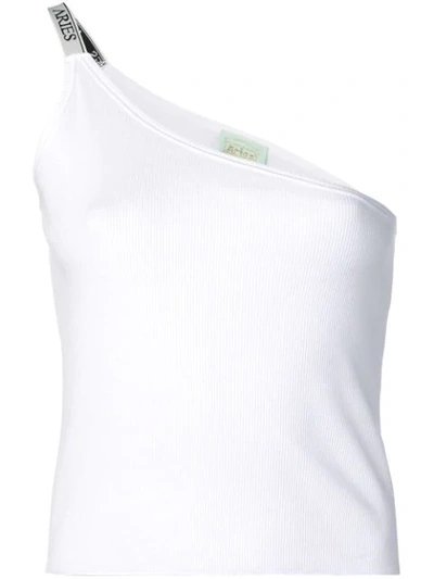 Shop Aries One Shoulder Vest Top In White