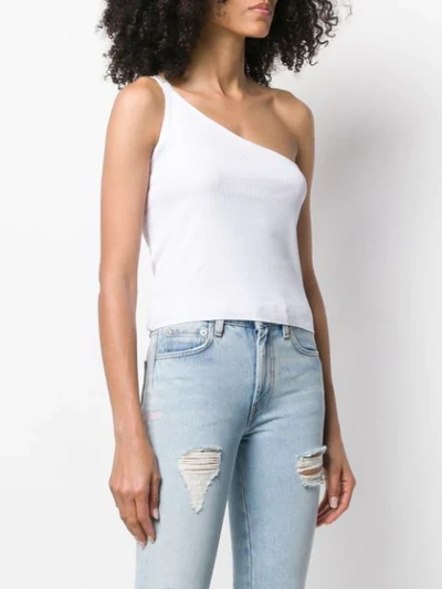 Shop Aries One Shoulder Vest Top In White