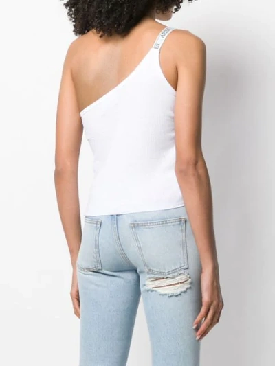 Shop Aries One Shoulder Vest Top In White