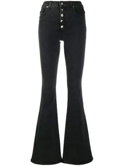 Shop Veronica Beard Flared Hem Jeans In Black