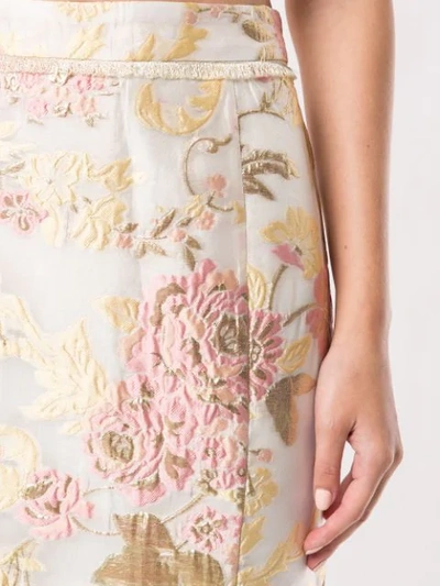 We Are Kindred Delphi Floral-brocade Skirt In Marigold