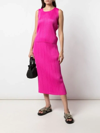 Issey Miyake New Colourful Pleated Skirt In Pink | ModeSens
