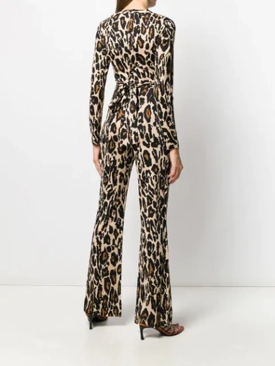 Shop Diane Von Furstenberg Leopard Print Jumpsuit In Brown