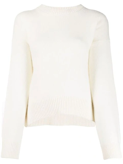 Shop Laneus Crew-neck Knit Sweater In White