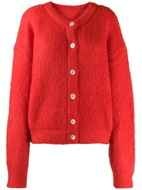 fuzzy knit cardigan