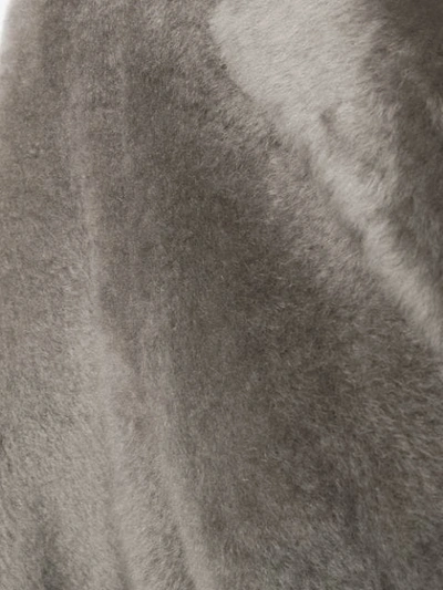 Shop Yves Salomon Mid-length Textured Coat In Grey