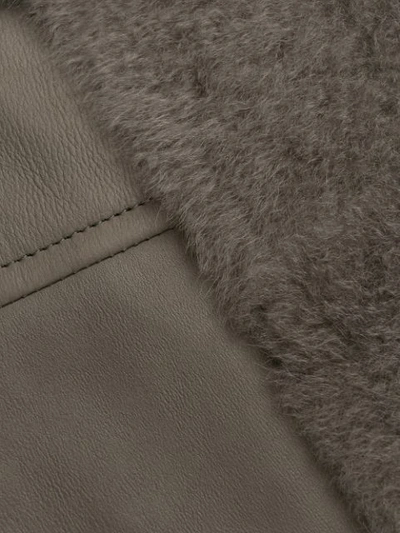 Shop Yves Salomon Mid-length Textured Coat In Grey