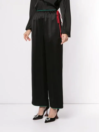 Shop Giorgio Armani Wide Leg Trousers In Black