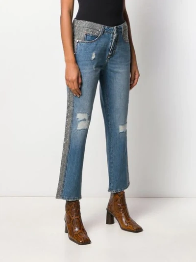 Shop Ermanno Scervino High Rise Cropped Jeans In Blue