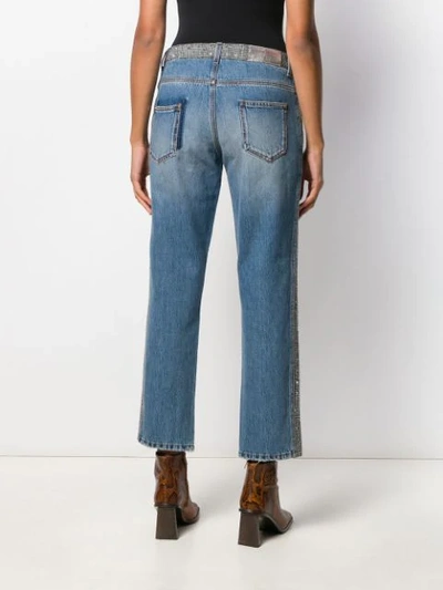 Shop Ermanno Scervino High Rise Cropped Jeans In Blue