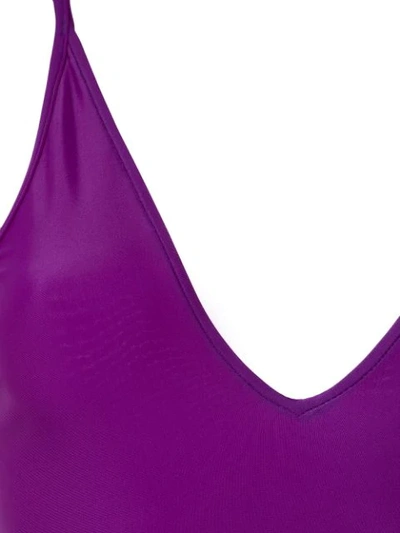 Shop Gloria Coelho Sheer Panels Swimsuit In Purple