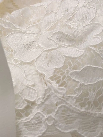 Shop Elisabetta Franchi Lace Sleeve Blazer Dress In 360 Avorio