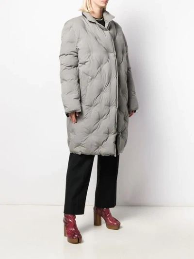 Shop Maison Margiela Quilted Padded Coat In Grey