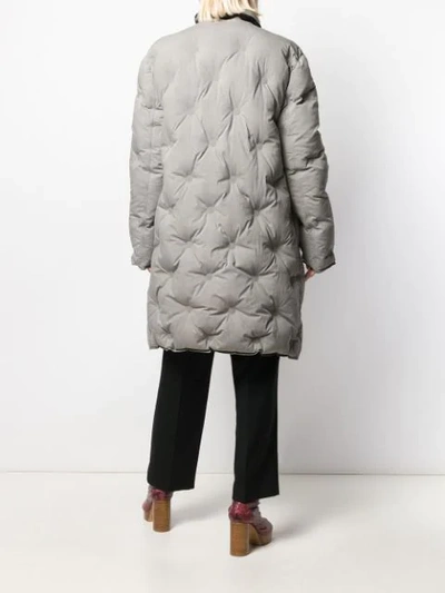 Shop Maison Margiela Quilted Padded Coat In Grey