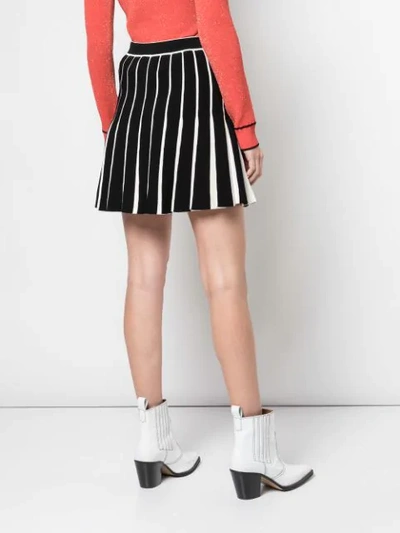 Shop Off-white Striped Pleated Knit Skirt - Schwarz In Black