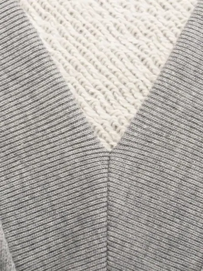 Shop Gucci Plunge Neck Tennis Sweatshirt In Grey