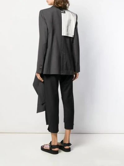 Shop Monse Asymmetrical Double-pocket Draped Blazer In Grey