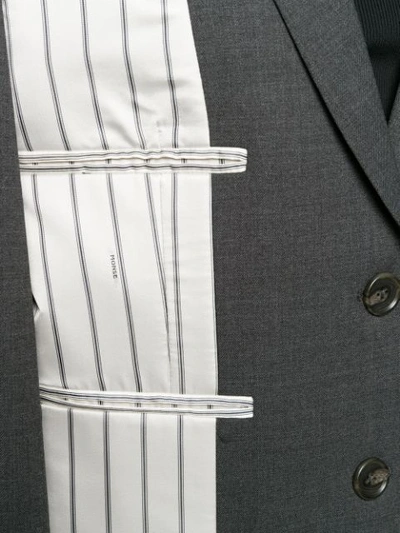 Shop Monse Asymmetrical Double-pocket Draped Blazer In Grey