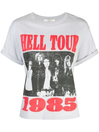 Shop Alice And Olivia Shira Roll Cuff T-shirt In Grey