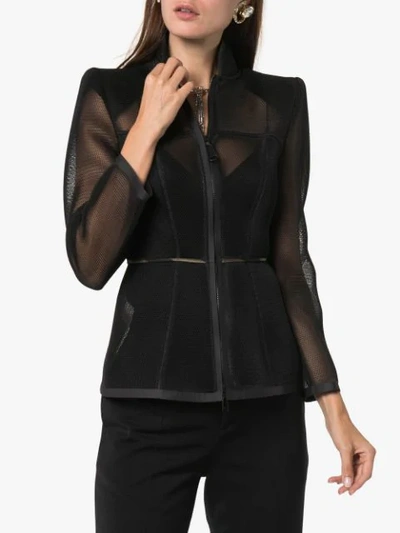 Shop Fendi Mesh Jacket In Black