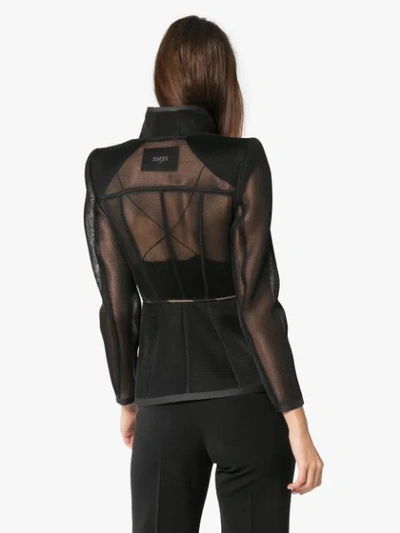 Shop Fendi Mesh Jacket In Black