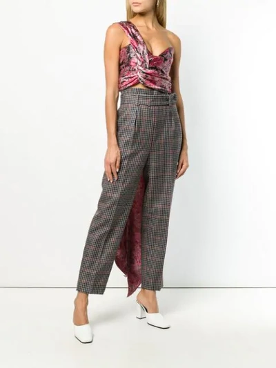 Shop Erdem Nelle Checked Trousers In Blue