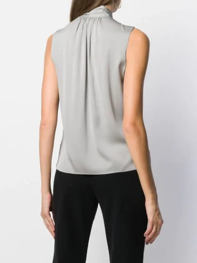 Shop Theory Pussy Bow Neck Blouse In Grey