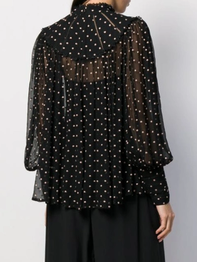 Shop Zimmermann Espionage Swing Silk Blouse In Black