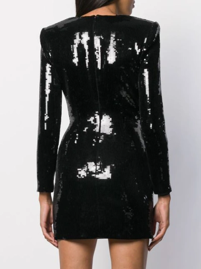 Shop Saint Laurent Sequin Blazer Dress In Black