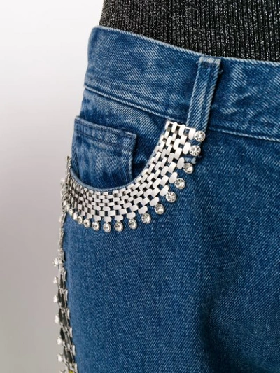 Christopher Kane Embellished Side-stripe Jeans In Blue