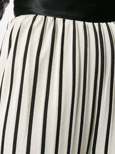Pre-owned Jean Paul Gaultier 1988 Striped Palazzo Trousers In Black