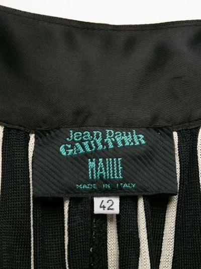 Pre-owned Jean Paul Gaultier 1988 Striped Palazzo Trousers In Black